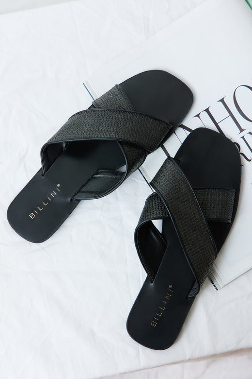 BILLINI Kacee Slides Black Raffia