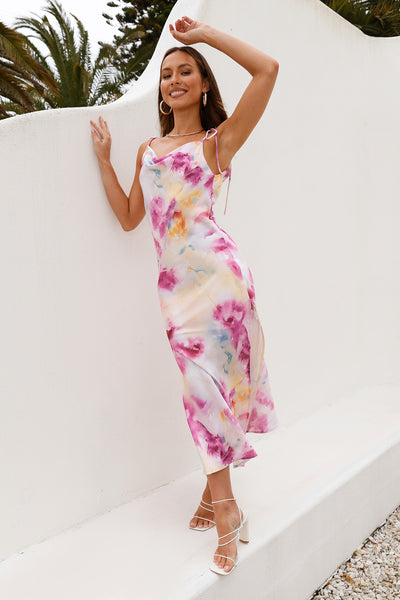 Power Of Fashion Satin Maxi Dress Pink