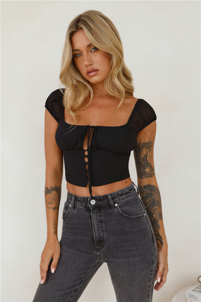 Sweetness Crop Top Black