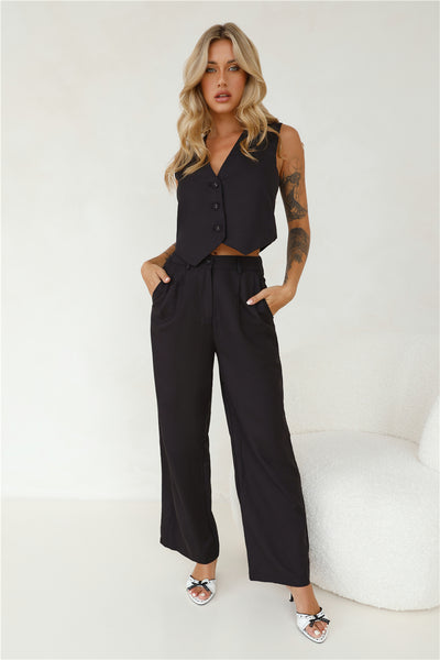 Warmest Island Linen Blend Pants Black