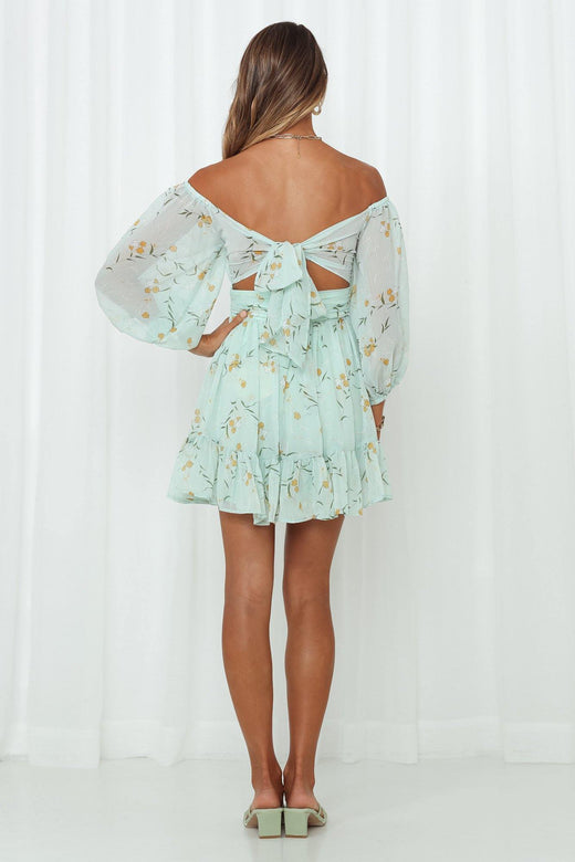 Night Garden Dress Mint | Hello Molly USA