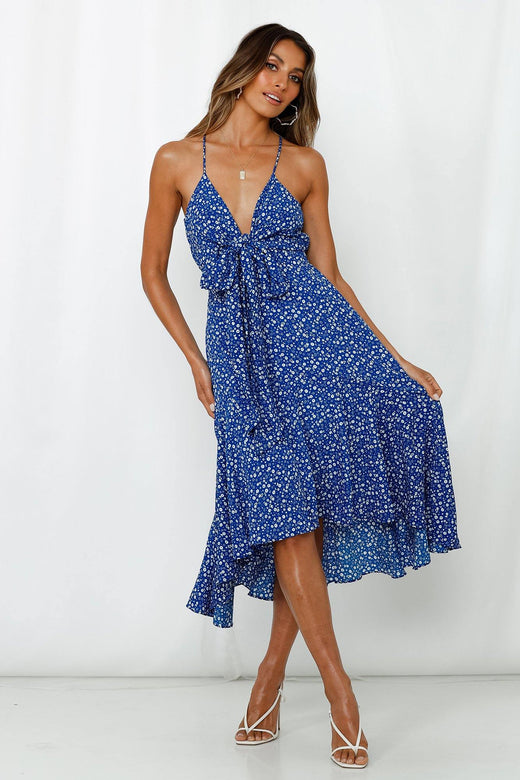 Sipping Vino Midi Dress Royal Blue | Hello Molly USA