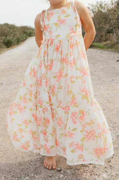 HELLO MINI Running Through Daisies Maxi Dress White