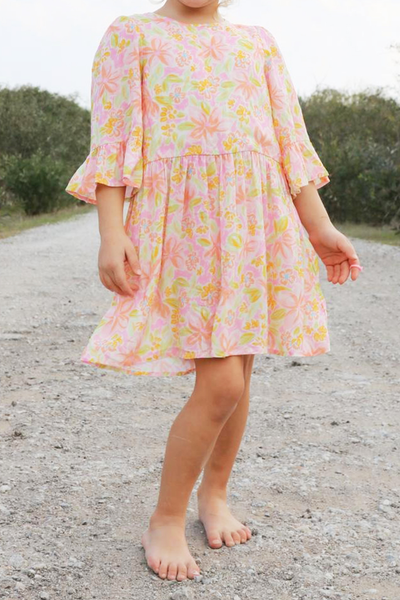 HELLO MINI Twirling In Tulips Dress Pink